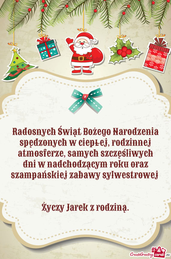 Samych szczęśliwych dni w nadchodzącym roku oraz szampańskiej zabawy sylwestrowej  Ja