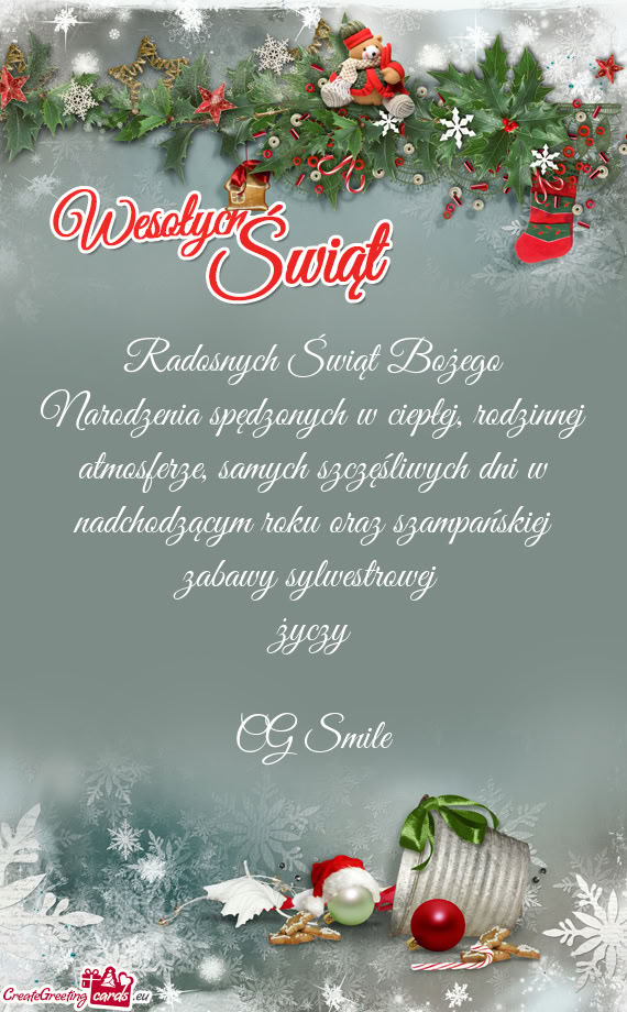 Samych szczęśliwych dni w nadchodzącym roku oraz szampańskiej zabawy sylwestrowej życzy C