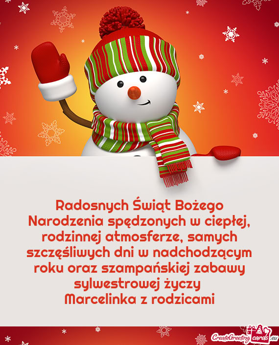 Samych szczęśliwych dni w nadchodzącym roku oraz szampańskiej zabawy sylwestrowej Marc