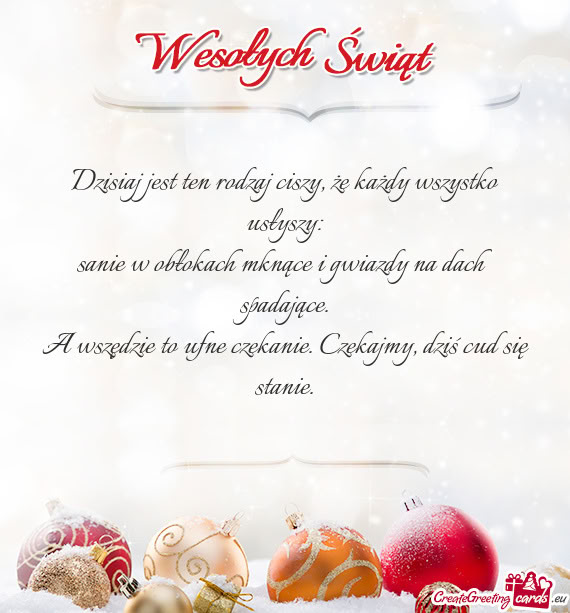 Sanie w obłokach mknące i gwiazdy na dach spadające