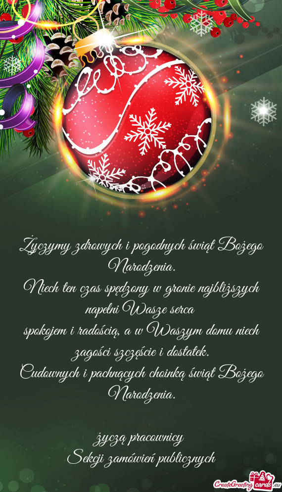 Sekcji zamówień publicznych