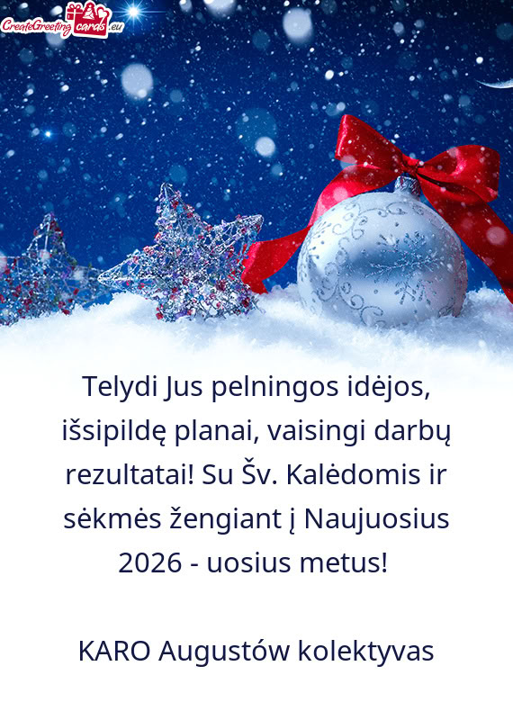 Sėkmės žengiant į Naujuosius 2026 - uosius metus