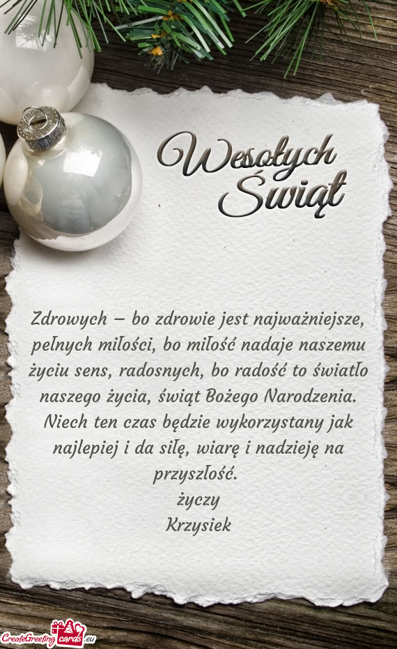 Sens, radosnych, bo radość to światło naszego życia, świąt Bożego Narodzenia. Niech ten czas