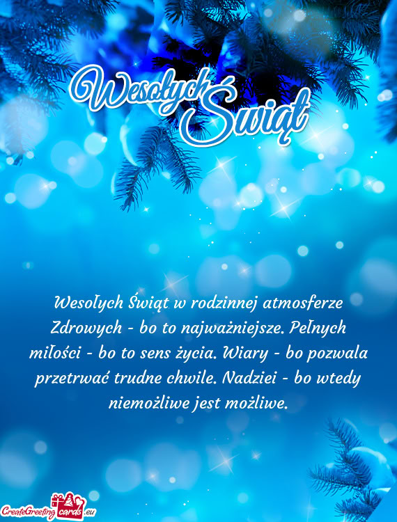 Sens życia. Wiary - bo pozwala przetrwać trudne chwile. Nadziei - bo wtedy niemożliwe jest możl