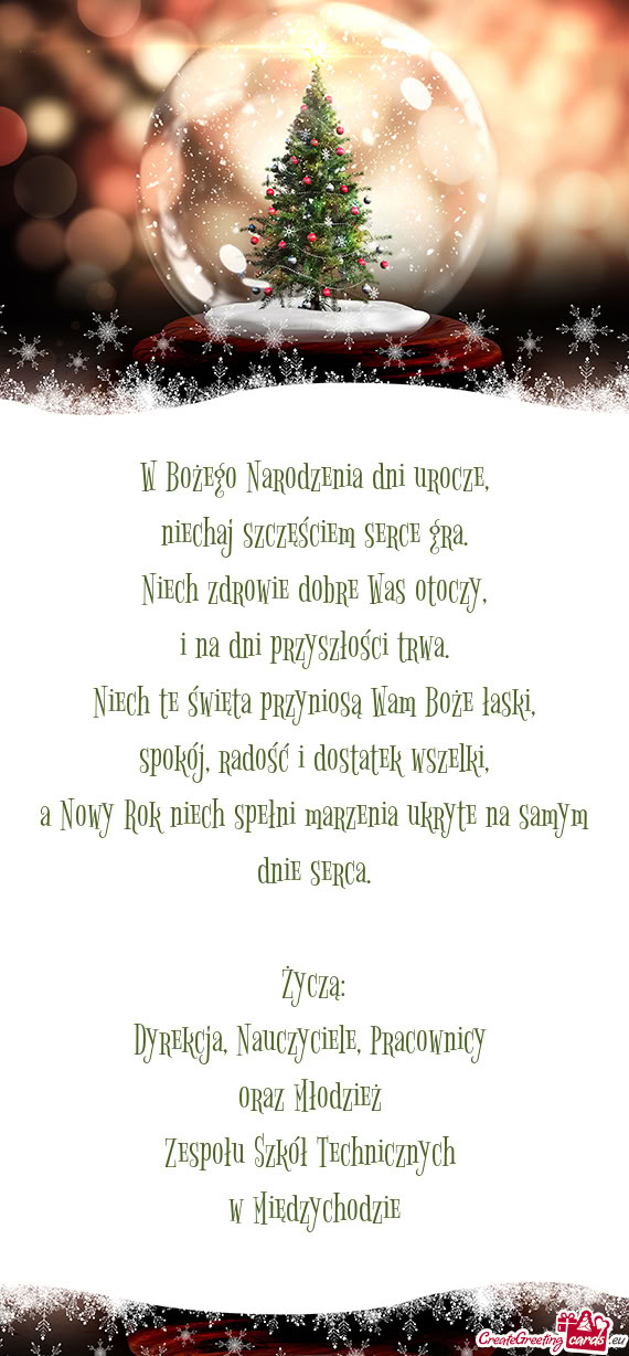 Serca. Życzą: Dyrekcja