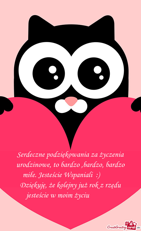 Serdeczne podziękowania za życzenia urodzinowe, to bardzo ,bardzo, bardzo miłe. Jesteście Wspani