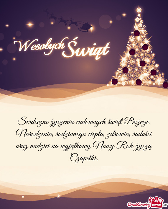 Serdeczne życzenia cudownych świąt Bożego Narodzenia, rodzinnego ciepła, zdrowia, radości oraz