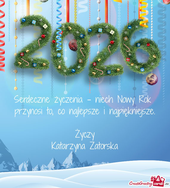 Serdeczne życzenia – niech Nowy Rok