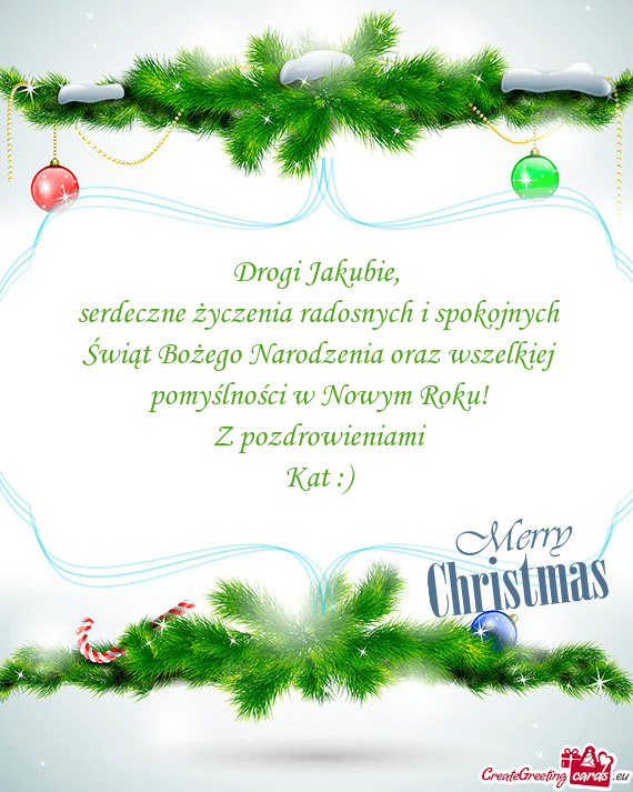 Serdeczne życzenia radosnych i spokojnych Świąt Bożego Narodzenia oraz wszelkiej pomyślnośc
