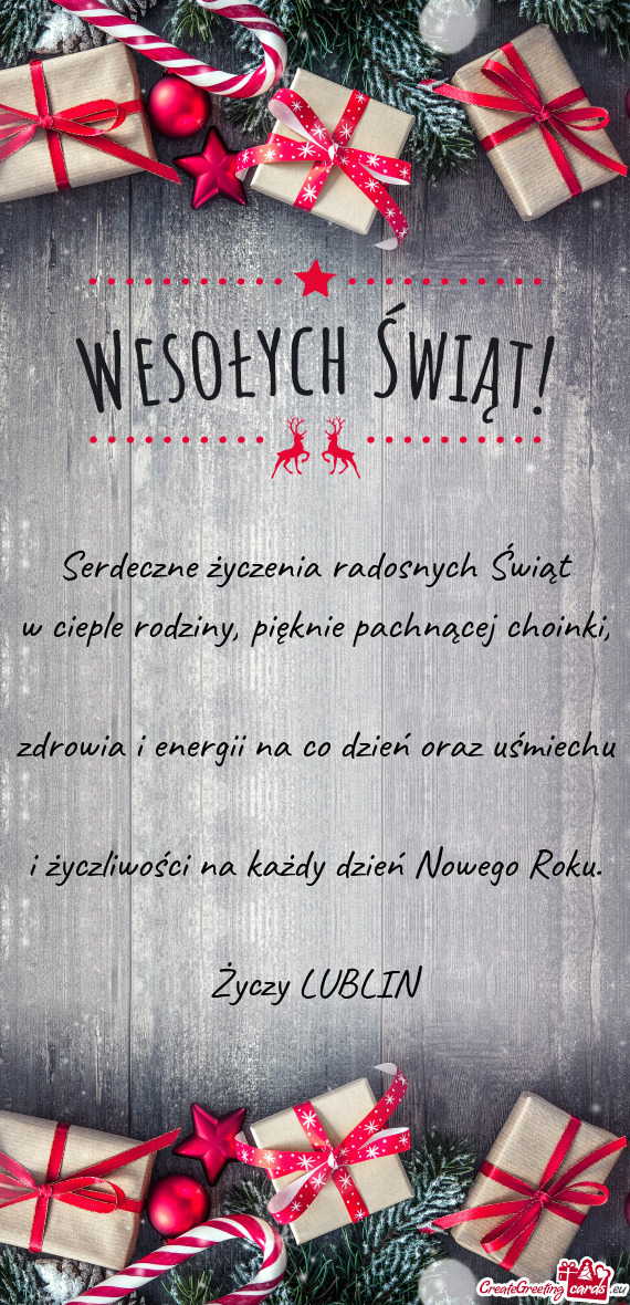 Serdeczne życzenia radosnych Świąt  w cieple rodziny, pięknie pachnącej