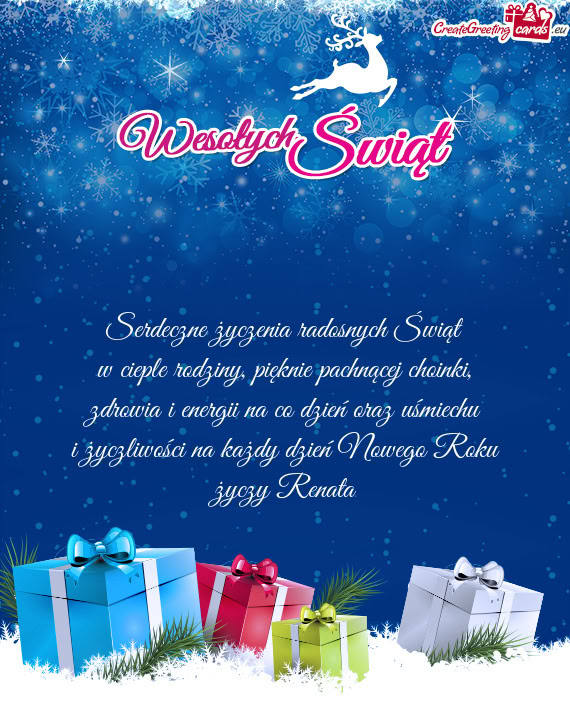 Serdeczne życzenia radosnych Świąt  w cieple rodziny, pięknie pachnącej