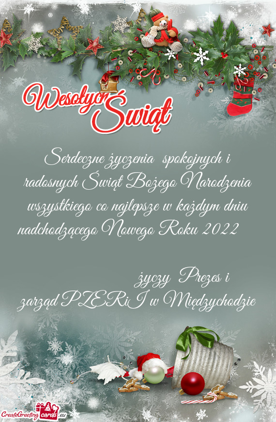 Serdeczne życzenia spokojnych i radosnych Świąt Bożego Narodzenia wszystkiego co najlepsze w ka