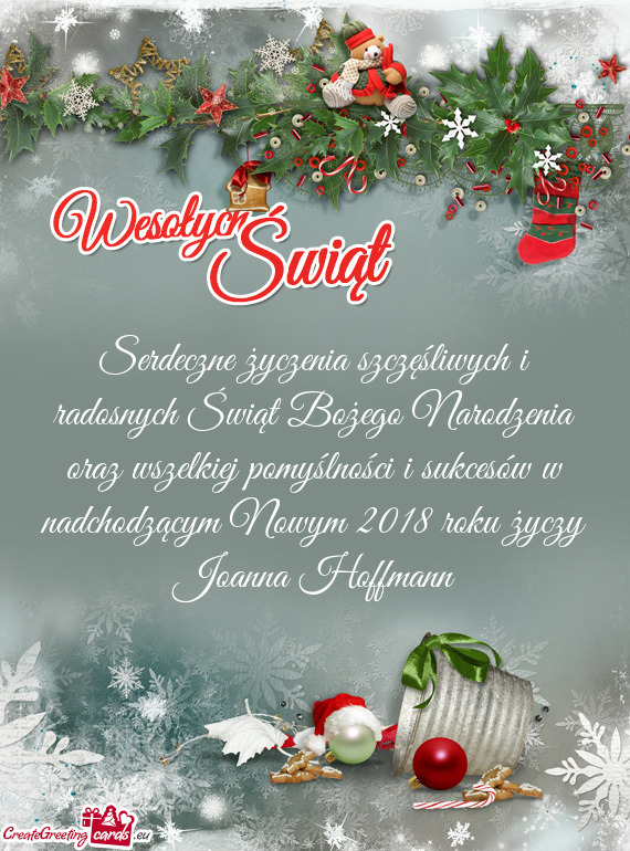 Serdeczne życzenia szczęśliwych i radosnych Świąt Bożego Narodzenia oraz wszelkiej pomyślnoś