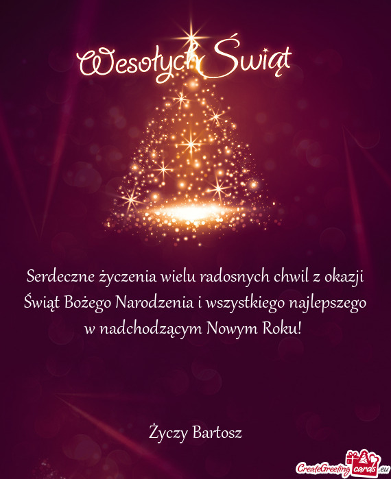 Serdeczne życzenia wielu radosnych chwil z okazji Świąt Bożego Narodzenia i wszystkiego najlepsz