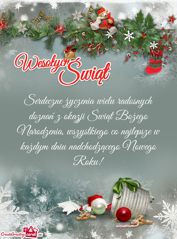 Serdeczne życzenia wielu radosnych doznań z okazji Świąt Bożego