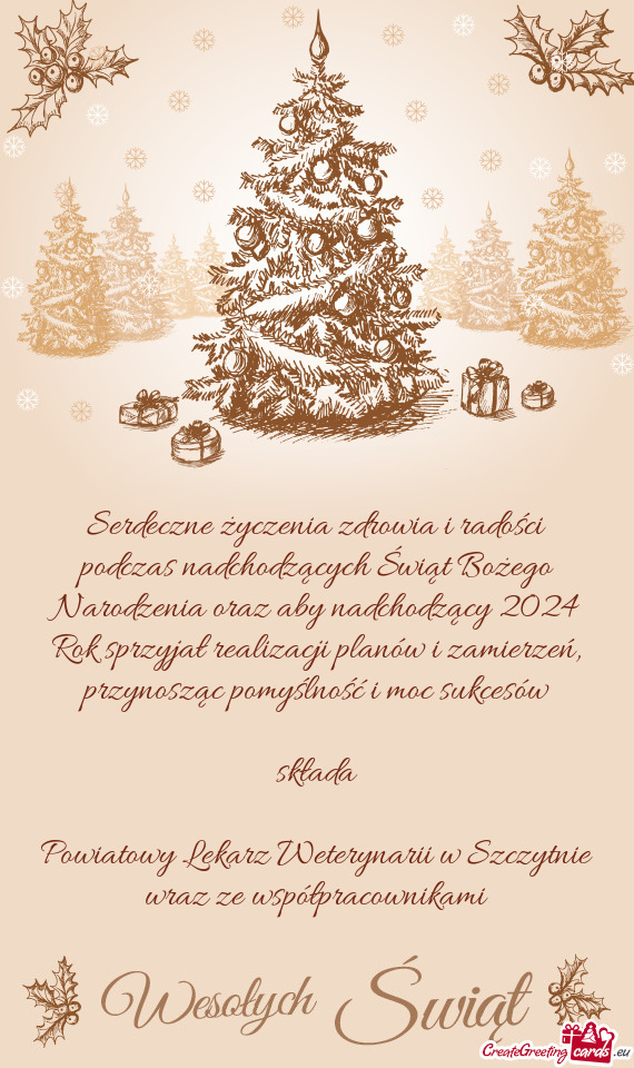 Serdeczne życzenia zdrowia i radości podczas nadchodzących Świąt Bożego Narodzenia oraz aby na