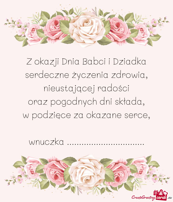 Serdeczne życzenia zdrowia, nieustającej radości