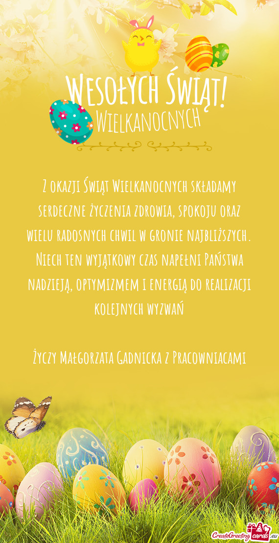 Serdeczne życzenia zdrowia, spokoju oraz