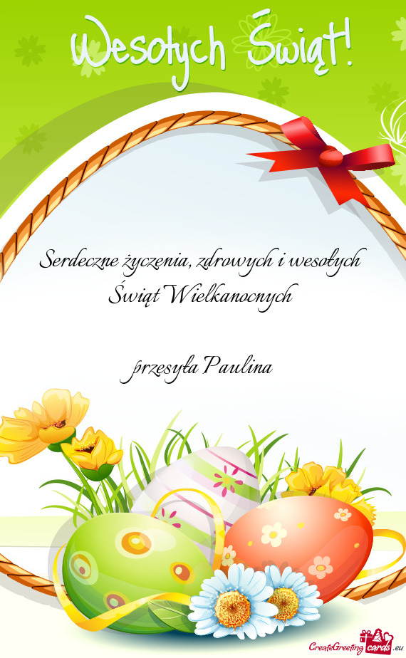Serdeczne życzenia, zdrowych i wesołych Świąt Wielkanocnych