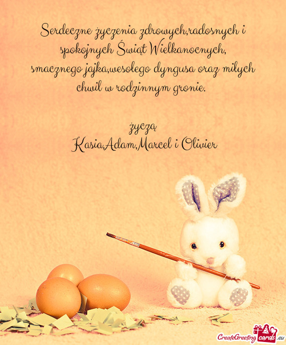Serdeczne życzenia zdrowych,radosnych i spokojnych Świąt Wielkanocnych