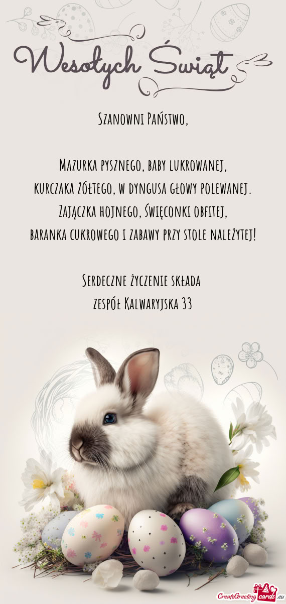 Serdeczne życzenie składa