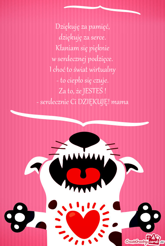 Serdecznie Ci DZIĘKUJĘ! mama