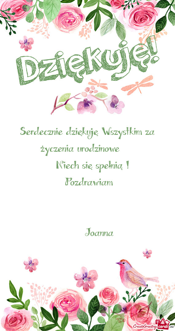 Serdecznie dziękuję Wszystkim za życzenia urodzinowe ☺️  Niech się spełnią !  Pozd