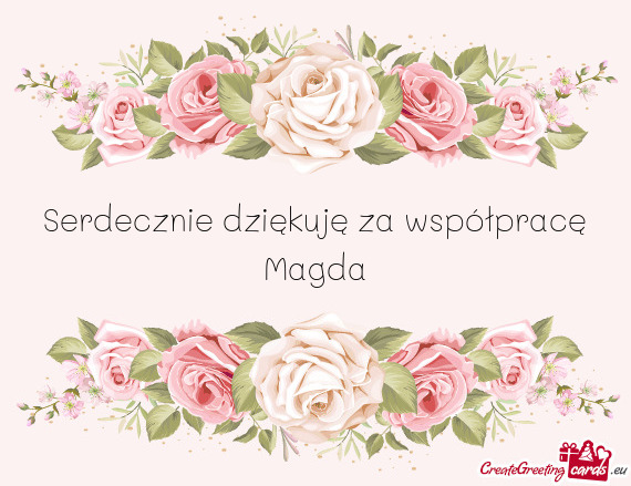 Serdecznie dziękuję za współpracę