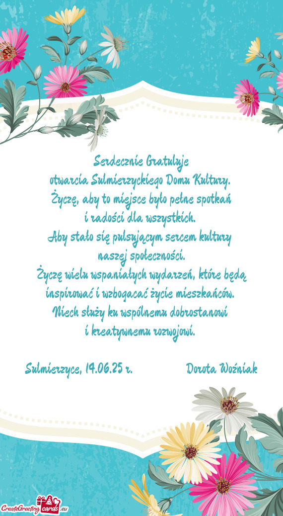 Serdecznie Gratuluje