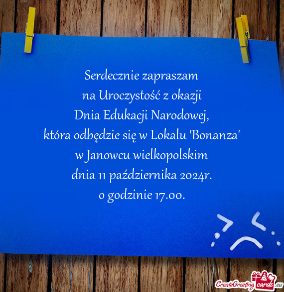 Serdecznie zapraszam na Uroczystość z okazji Dnia Edukacji Narodowej