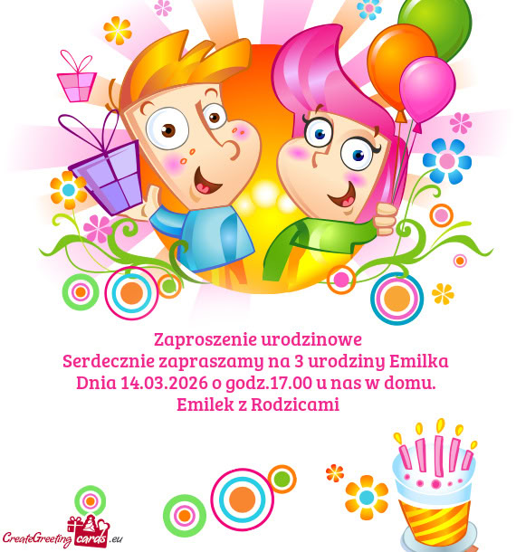 Serdecznie zapraszamy na 3 urodziny Emilka