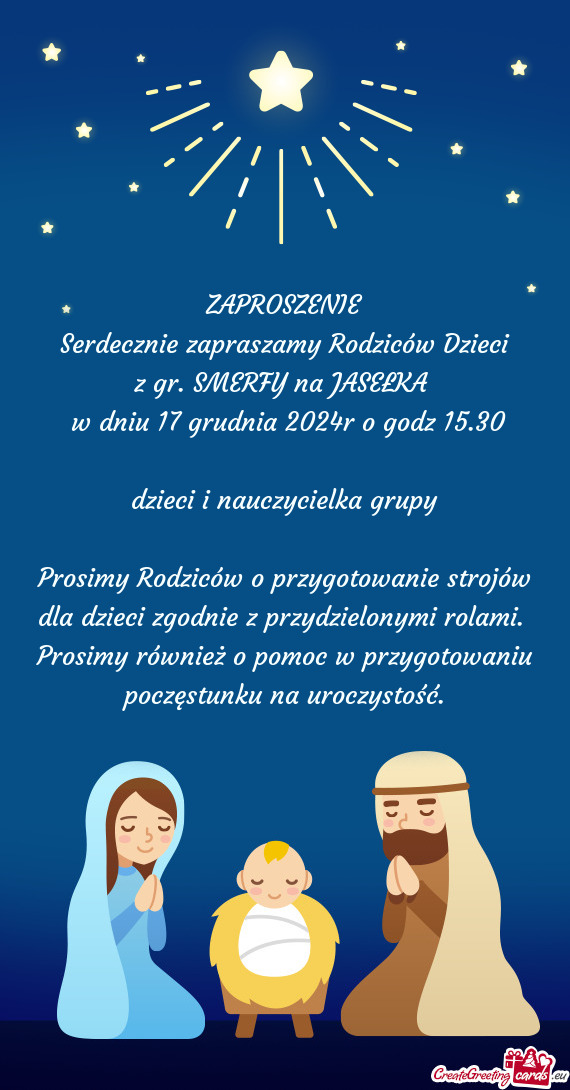 Serdecznie zapraszamy Rodziców Dzieci