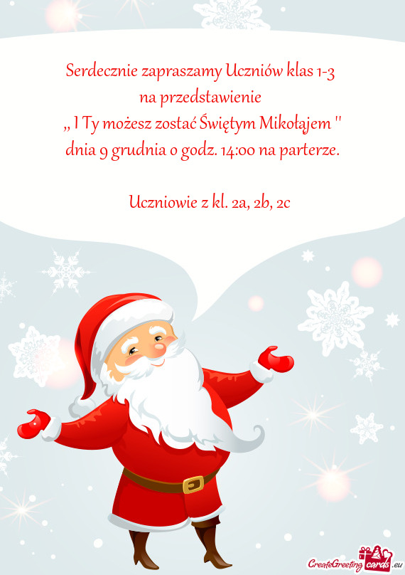 Serdecznie zapraszamy Uczniów klas 1-3