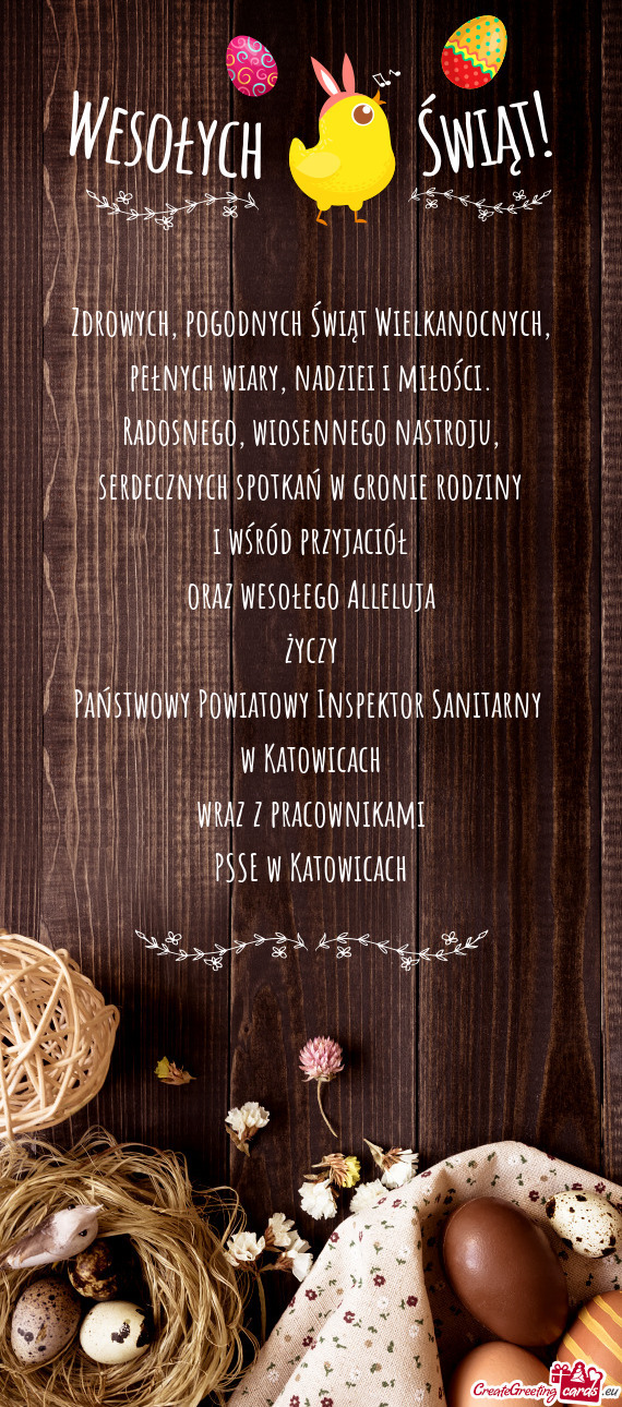 Serdecznych spotkań w gronie rodziny i wśród przyjaciół oraz wesołego Alleluja życzy Pa