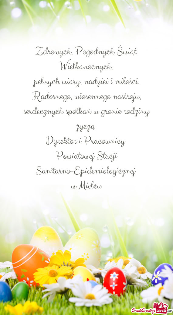 Serdecznych spotkań w gronie rodziny życzą Dyrektor i Pracownicy Powiatowej Stacji Sanitar