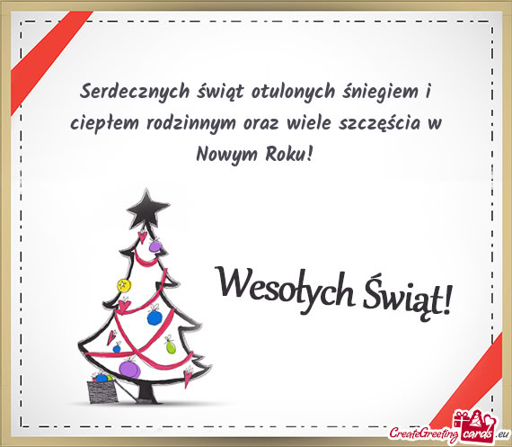Serdecznych świąt otulonych śniegiem i ciepłem rodzinnym oraz wiele