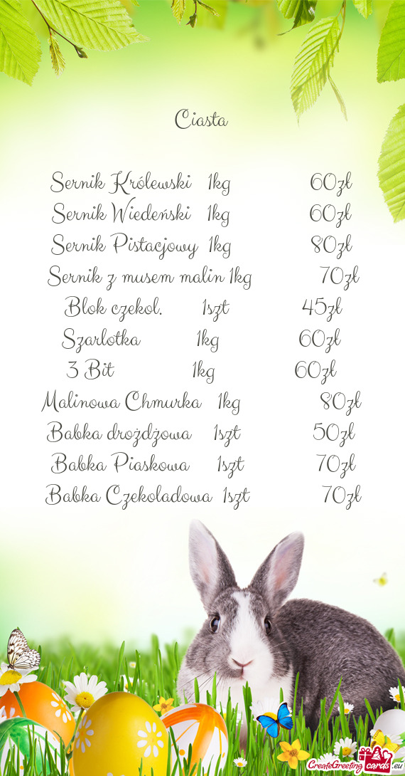 Sernik Pistacjowy 1kg    80zł