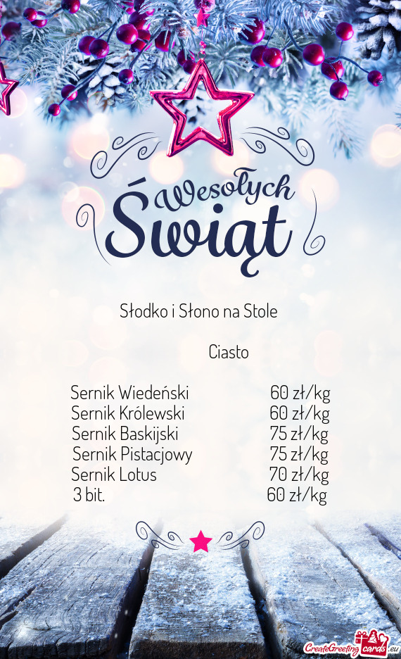 Sernik Pistacjowy      75 zł/kg