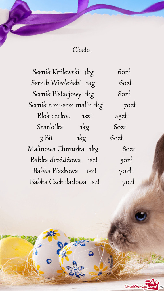 Sernik z musem malin 1kg   70zł