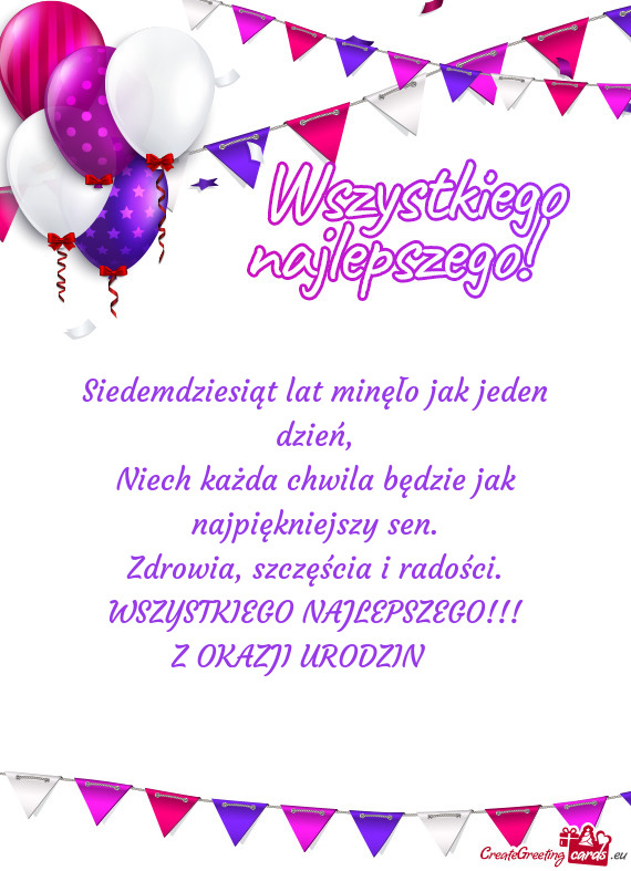 Siedemdziesiąt lat minęło jak jeden dzień