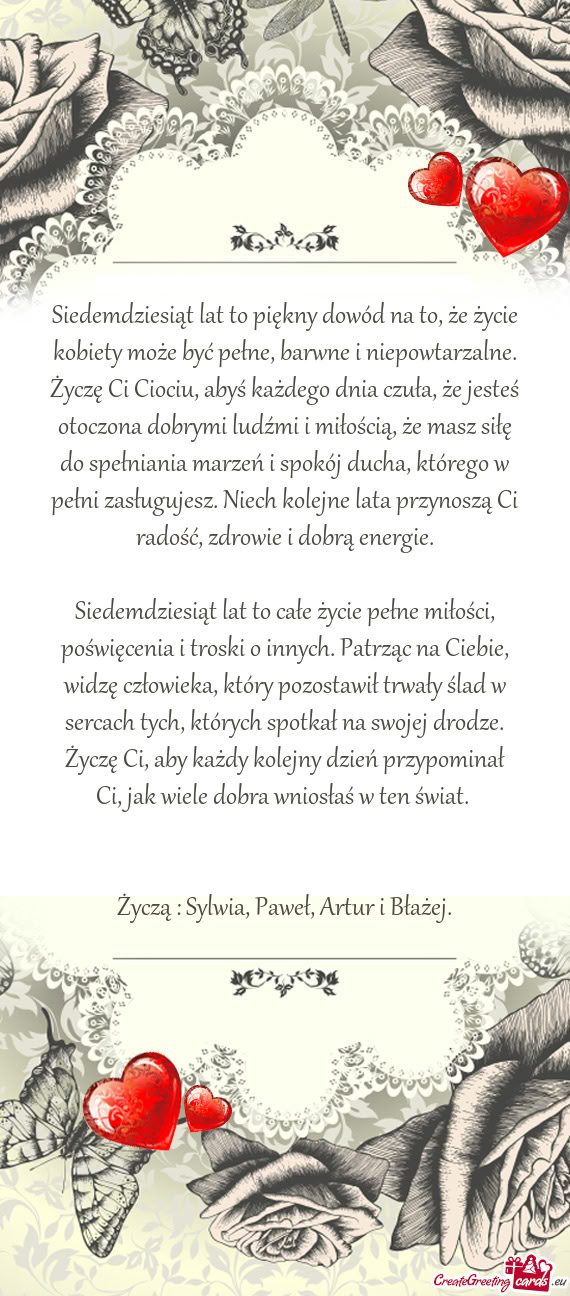Siedemdziesiąt lat to piękny dowód na to, że życie kobiety może być pełne, barwne i niepowta