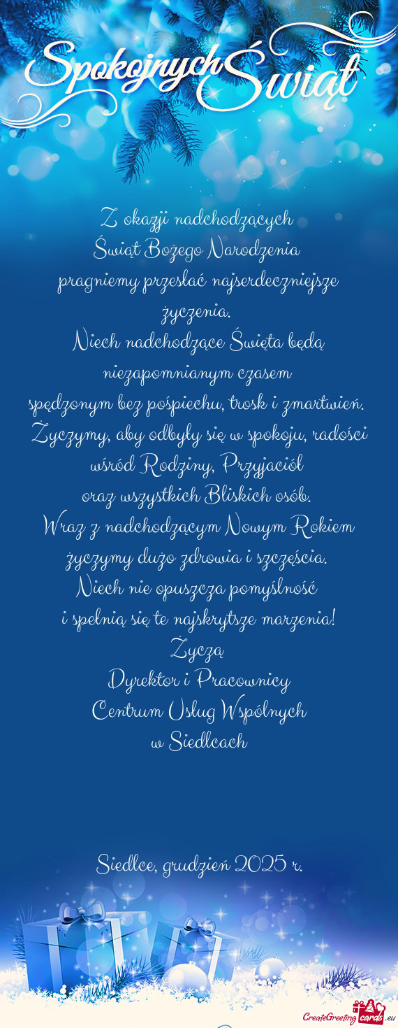 Siedlce, grudzień 2025 r