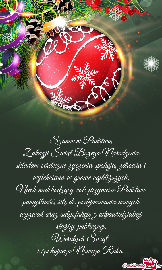 Siłę do podejmowania nowych wyzwań oraz satysfakcję z odpowiedzialnej służby publicznej