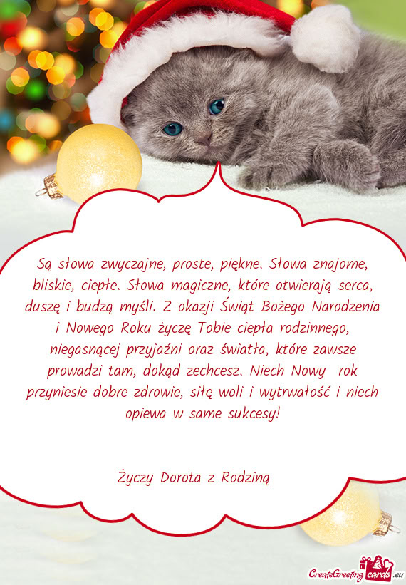 Siłę woli i wytrwałość i niech opiewa w same sukcesy!  Dorota z Rodziną 🎄