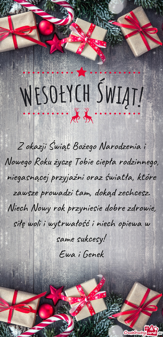 Siłę woli i wytrwałość i niech opiewa w same sukcesy! Ewa i Genek