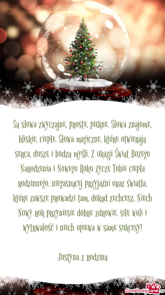 Siłę woli i wytrwałość i niech opiewa w same sukcesy! Justyna z rodziną