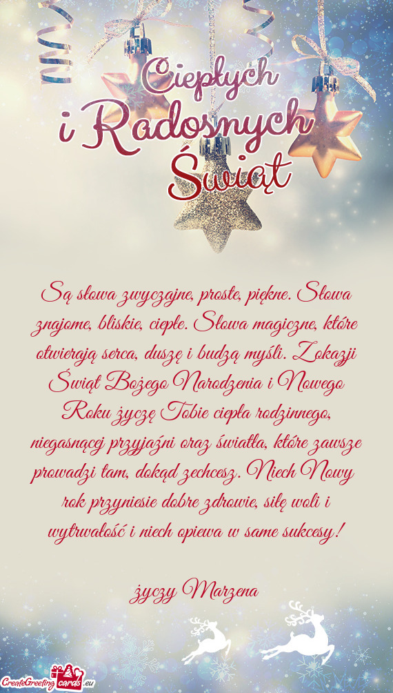 Siłę woli i wytrwałość i niech opiewa w same sukcesy! Marzena