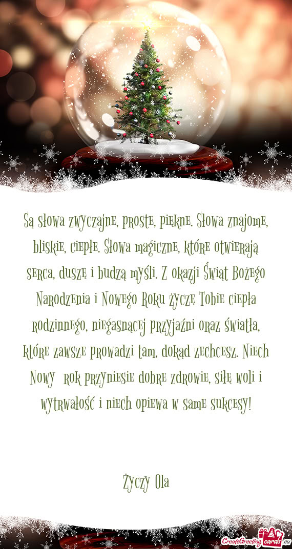 Siłę woli i wytrwałość i niech opiewa w same sukcesy!  Ola