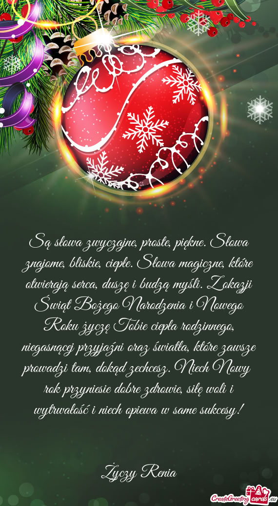 Siłę woli i wytrwałość i niech opiewa w same sukcesy!  Renia