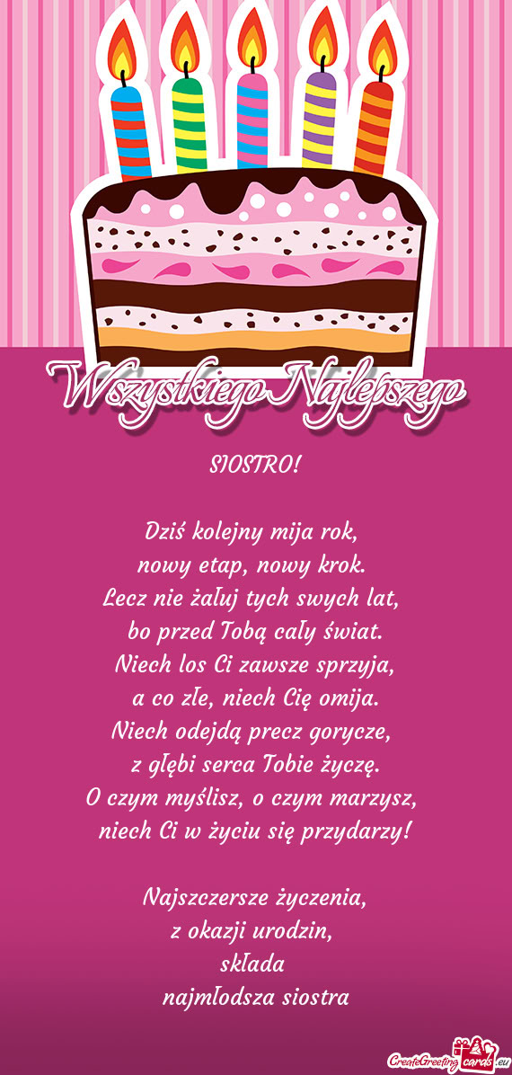SIOSTRO! Dziś kolejny mija rok